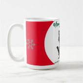 Mug chat moderne rouge joyeux flocon de neige Noël cha (Gauche)