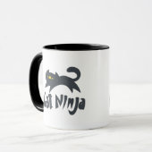 Mug Chat ninja - Choisissez la couleur arrière - plan (Devant gauche)