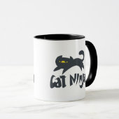 Mug Chat ninja - Choisissez la couleur arrière - plan (Devant droit)