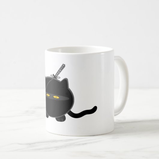 Mug Chat Ninja mal ajusté (Devant droit)