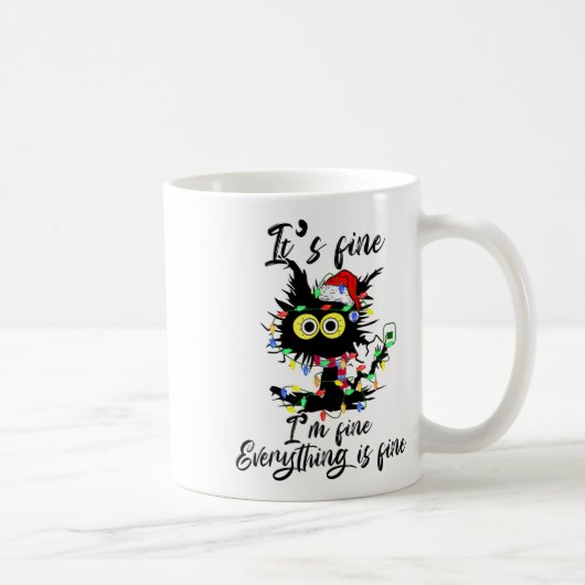 Mug Chat Noël C'est Bien Je Suis Bien Tout Va Bien (Droite)