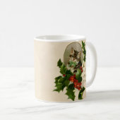 Mug Chat Noël Joyau Holly Kitten Art antique (Devant droit)