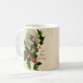 Mug Chat Noël Joyau Holly Kitten Art antique (Devant gauche)