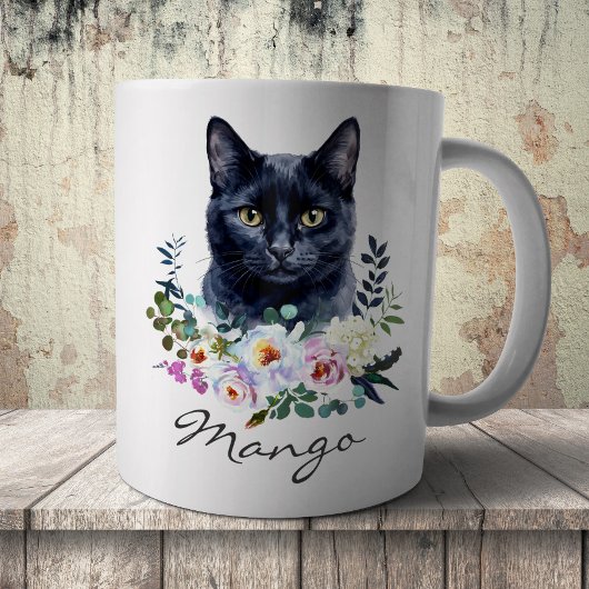 Mug Chat noir à l'aquarelle