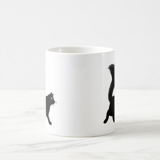 Mug Chat noir à pied avec longue queue de bouffée (Centre)