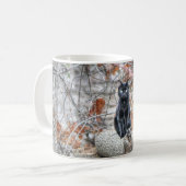 Mug Chat noir assis à l'extérieur (Devant gauche)