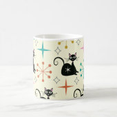 Mug Chat noir atomique de milieu de siècle avec étoile (Centre)