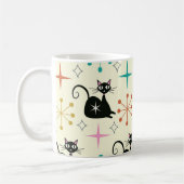 Mug Chat noir atomique de milieu de siècle avec étoile (Gauche)