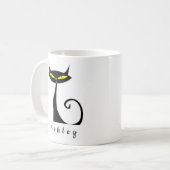 Mug Chat noir atomique moderne du milieu du siècle (Devant gauche)