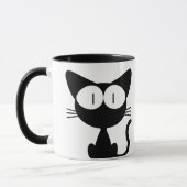 Mug Chat noir aux grands yeux, queue dans l'air (Gauche)