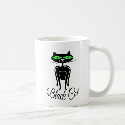 Mug Chat noir aux yeux verts (Droite)