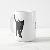 Mug Chat noir aux yeux verts mignon Citation (Devant gauche)
