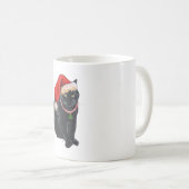 Mug Chat noir avec chapeau de Père Noël (Devant droit)