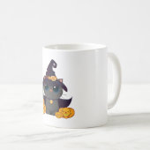 Mug Chat Noir Avec Chemise Halloween Jack-o'-lantern (Devant droit)