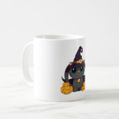 Mug Chat Noir Avec Chemise Halloween Jack-o'-lantern (Devant gauche)