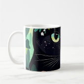 Mug Chat noir avec couronne florale (Gauche)