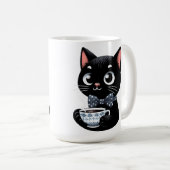 Mug Chat Noir avec Cravate de cabot (Devant droit)