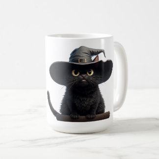 Mug Chat Noir Avec Des Yeux Intenses Et Chapeau De Sor