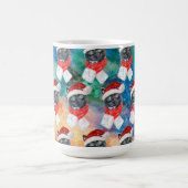 Mug Chat Noir avec Écharpe Rouge Drôle de Noël (Centre)