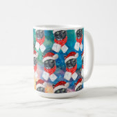 Mug Chat Noir avec Écharpe Rouge Drôle de Noël (Devant droit)
