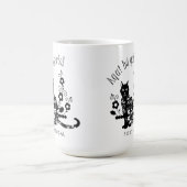 Mug Chat noir avec fleurs et expression portugaise (Centre)