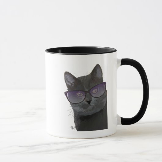 Mug Chat noir avec lunettes de soleil 2 (Droite)