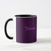 Mug Chat noir avec muqueuse arrière - plan fuchsia (Gauche)