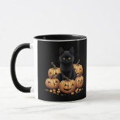 Mug Chat noir avec muqueuse citrouille (Gauche)