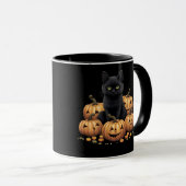 Mug Chat noir avec muqueuse citrouille (Devant droit)
