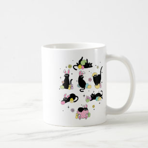 Mug Chat Noir Avec Œufs de Lapin Jour de Pâques Joyeux