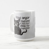 Mug Chat Noir Avec Problèmes de Colère (Devant gauche)