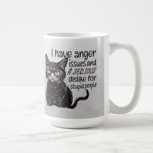 Mug Chat Noir Avec Problèmes de Colère (Droite)
