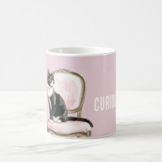 Mug Chat noir blanc Chaise rose (Centre)
