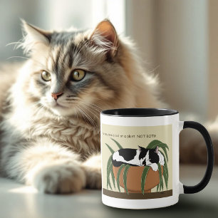Mug Chat noir blanc Plante drôle