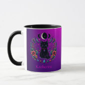 Mug Chat Noir Céleste Mystique Violet Rose (Gauche)