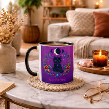 Chat Noir Céleste Mystique Violet Rose