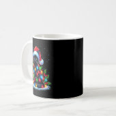 Mug Chat Noir Chapeau de Noël du Père Noël Drôle Chats (Devant gauche)
