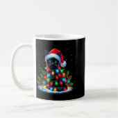 Mug Chat Noir Chapeau de Noël du Père Noël Drôle Chats (Gauche)
