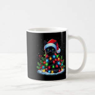 Mug Chat Noir Chapeau de Noël du Père Noël Drôle Chats