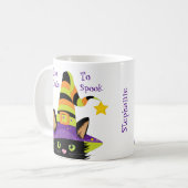 Mug Chat Noir Chat Halloween Cute Personnalisé (Devant gauche)
