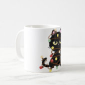 Mug Chat noir clair de Noël mignon (Devant gauche)