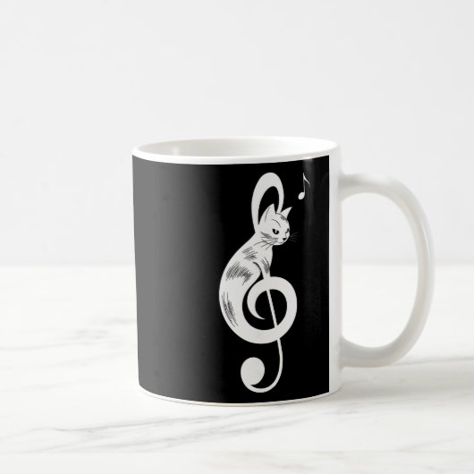 Mug Chat noir clé de sol Kit de musique Notes de chato (Droite)