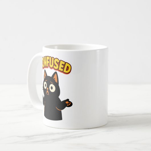 Mug Chat noir confus (Devant gauche)
