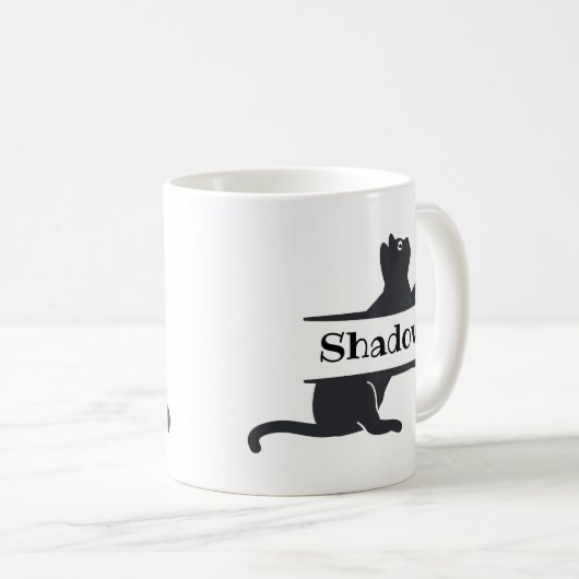 Mug Chat noir Customisé (Devant droit)