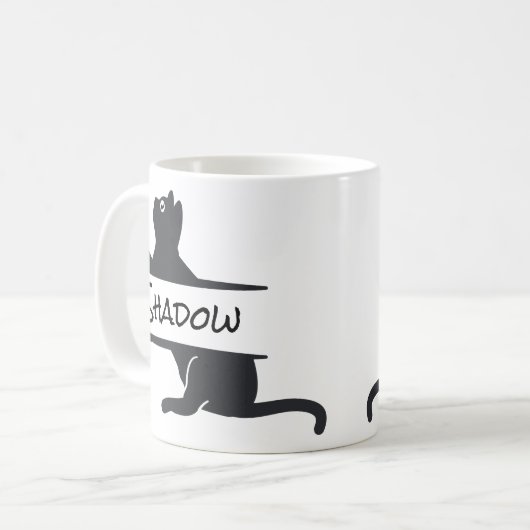 Mug Chat noir Customisé (Devant gauche)