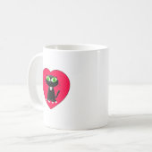 Mug Chat noir dans le coeur rouge (Devant gauche)