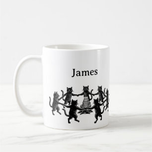 Mug Chat Noir Danse Pagan Nom Personnalisé Gothique