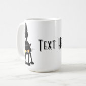 Mug Chat noir de dessin animé drôle et féroce  (Devant gauche)