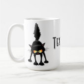 Mug Chat noir de dessin animé drôle et féroce  (Gauche)