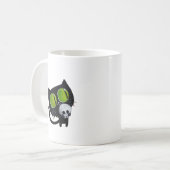 Mug Chat noir de Halloween avec le crâne (Devant gauche)